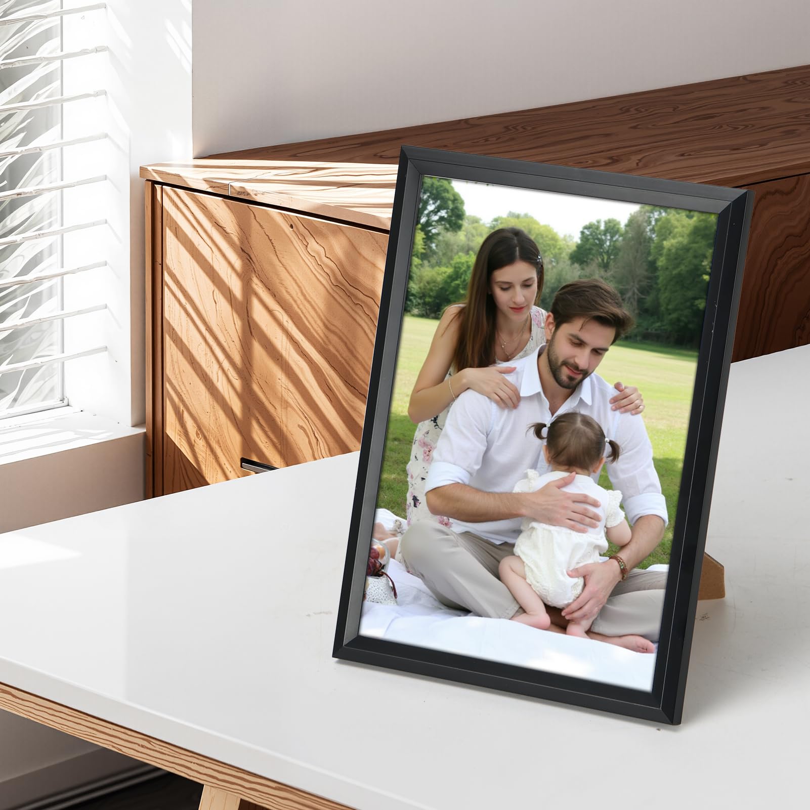 Edenseelake 5x7 Picture Frame Set of 6, Display 4x6 Picture with Mat or 5x7 Without Mat, Black Photo Frame for Wall Hanging or T